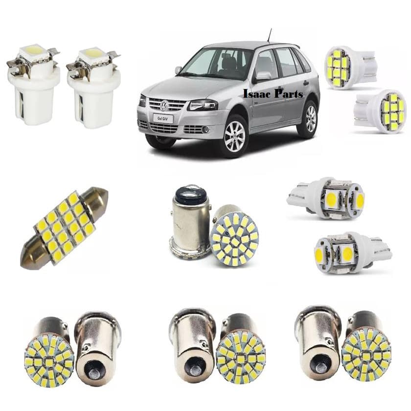 Kit Lampadas Leds Completo Gol G2 G3 G4 Seta.farolete.teto.re