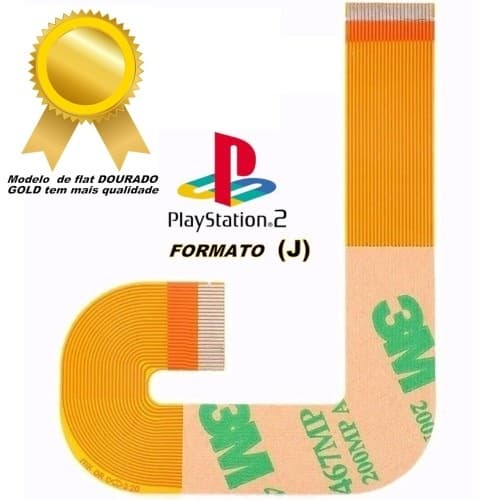 Cabo Flat Leitor PS2 formato J Flex Playstation 2 Leitor Óptico 3M Ps2 Slim SCPH Série 9000x / 90000