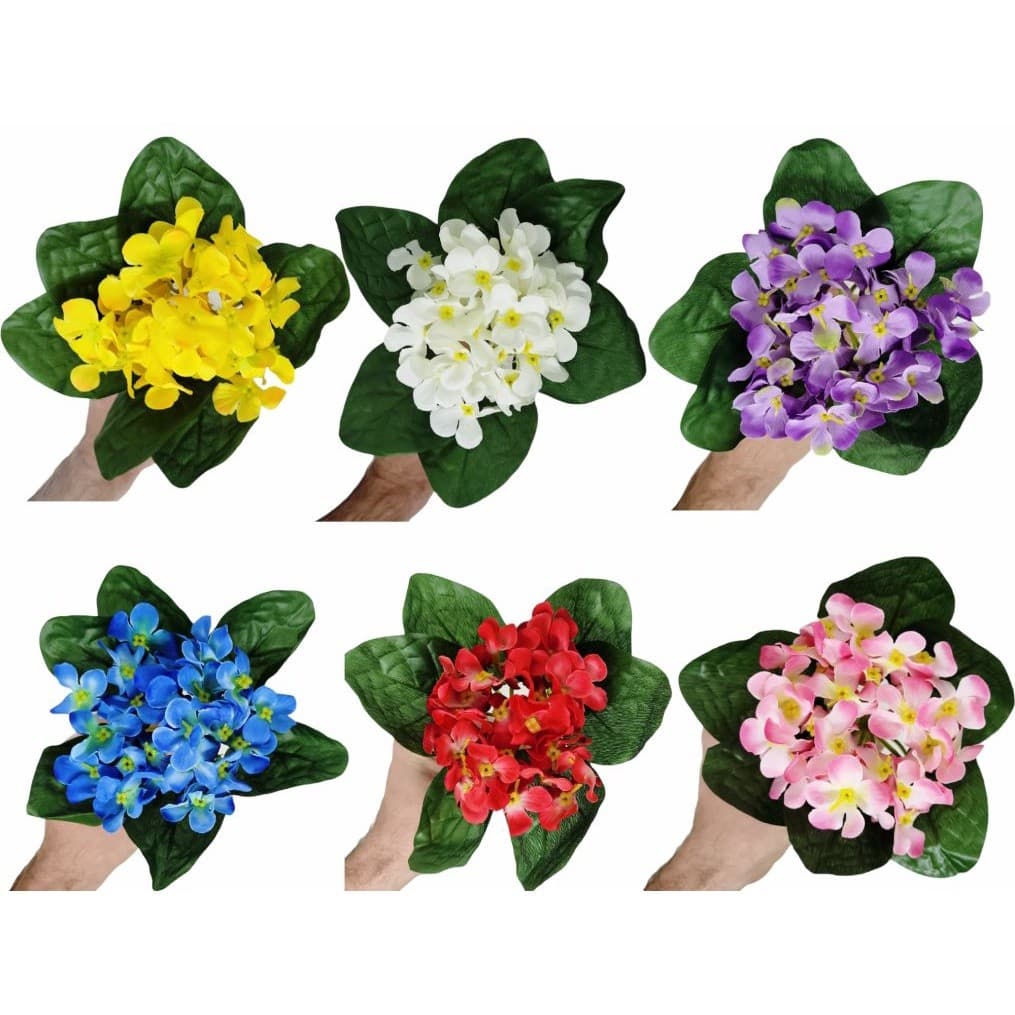 Flor Violeta Artificial Kit Com 6 unidades cores Sortidas Enfeite Mesa Festa
