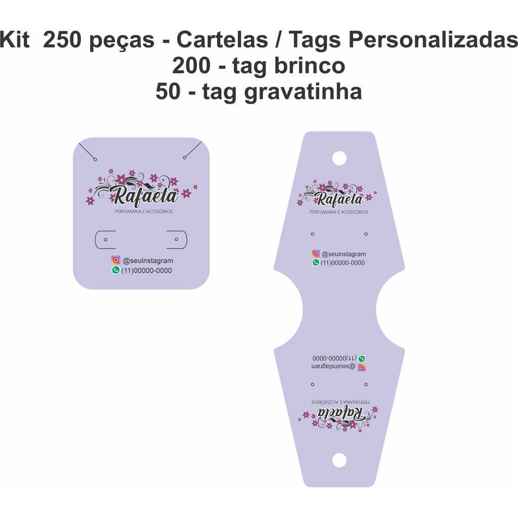 kit 250 cartelas personalizada para embalagem de joias semi joias bijuterias