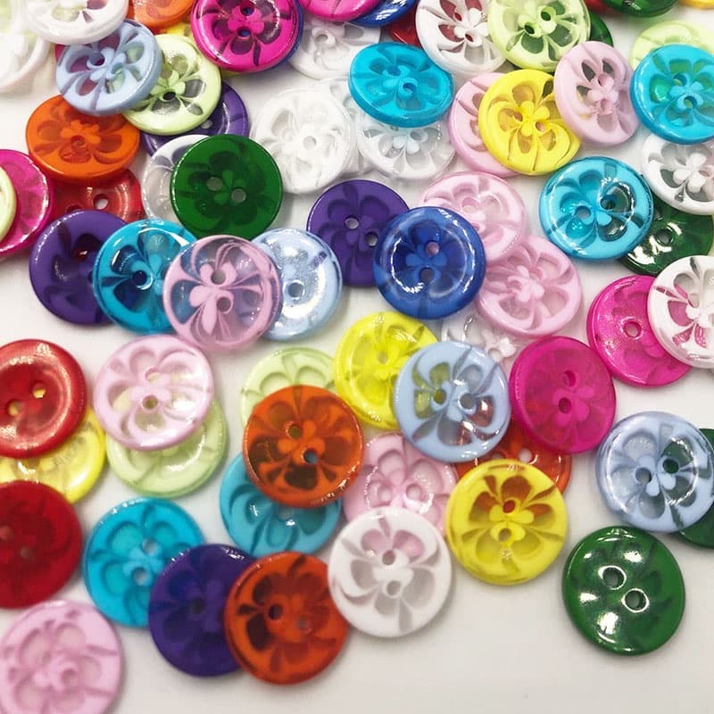 100 Peças 13MM Botões De Plástico De Cores Misturadas Suprimentos De Vestuário Infantil Acessórios De Costura DIY PM95