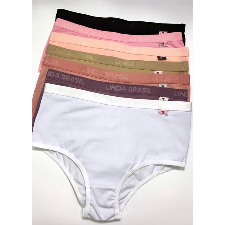 KIT C/10 CALCINHA PLUS SIZE TANGÃO CINTURA ALTA / CÓS ALTO LINDA BRASIL CÓS PERSONALIZADO ORIGINAL DO 50 AO 54