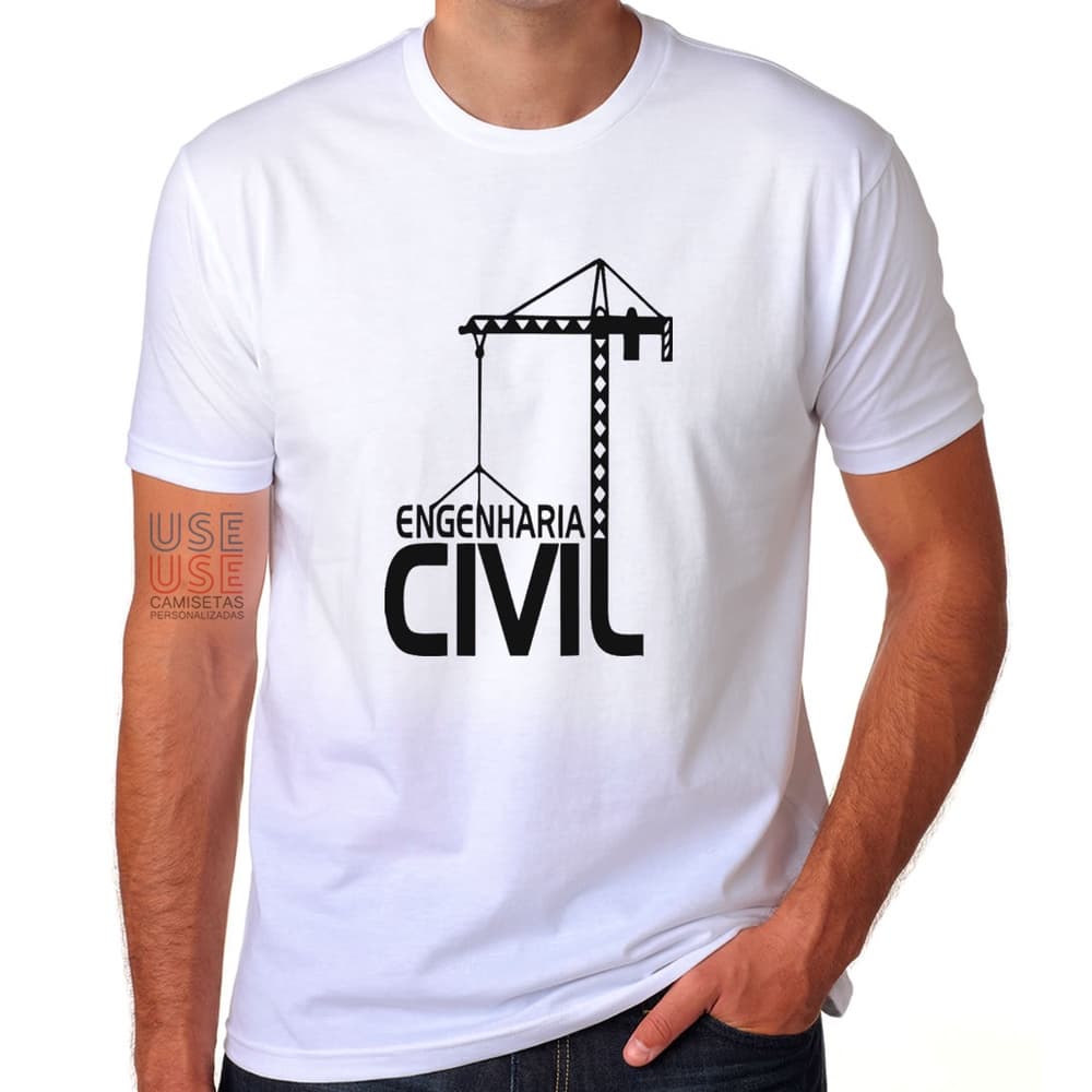 Camiseta Branca Universitária Curso Engenharia Civil Trdc