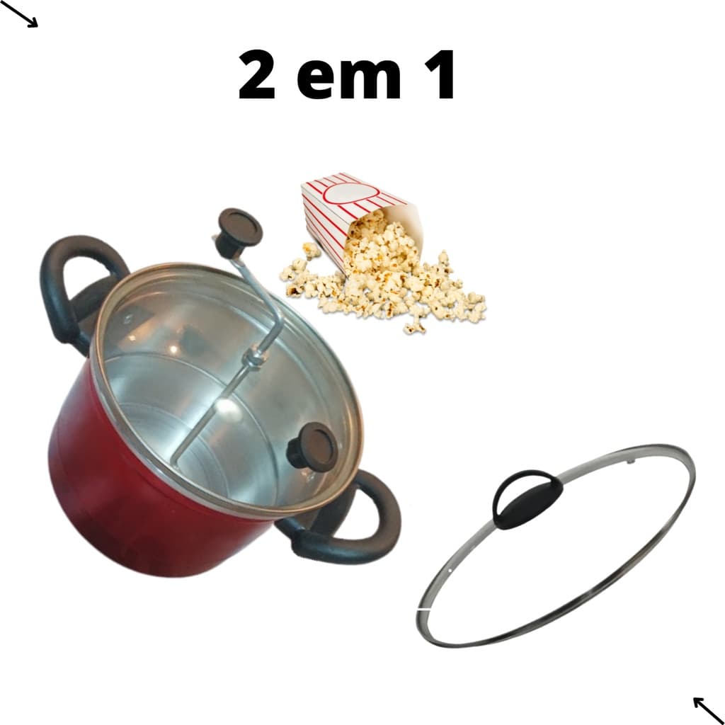 Panela 2x1 Pequena Pipoqueira Indidual e Caldeirão de Fazer Arroz e Legumes.