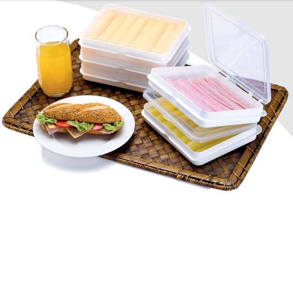 Porta Frios Triplos Presunso Queijo Salame C/ Tampa 3 Gavetas Delta