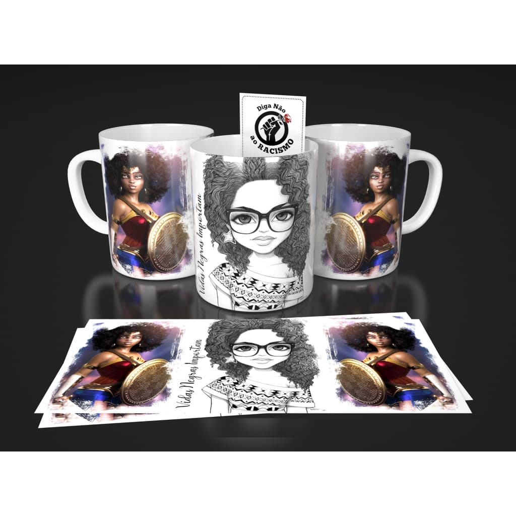 CANECA DE PORCELANA DIGA NÃO AO RACISMO - CANECA PERSONALIZADA