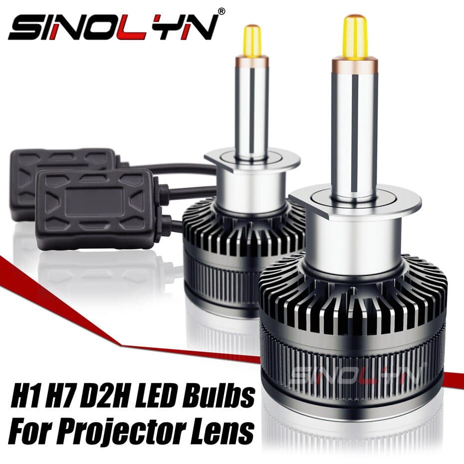 Sinolyn H7 H1 H11 D2H LED Lâmpadas De Farol Especialmente Para Lente Do Projetor Luz De Nevoeiro 70W 8000LM Luzes Carro