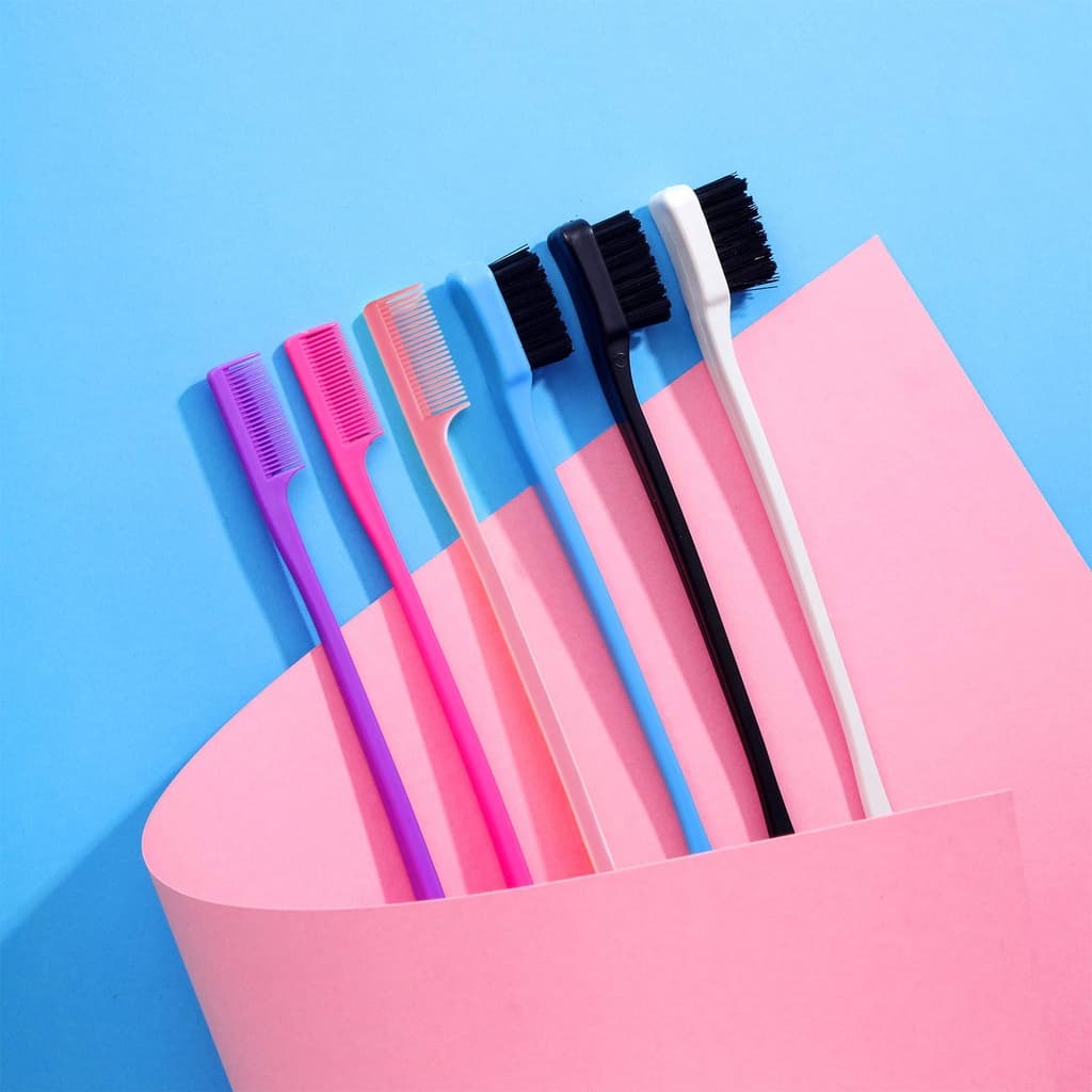 Escovinha Pente Para Sobrancelha Com Escova Para Penteado Baby Hair Preto