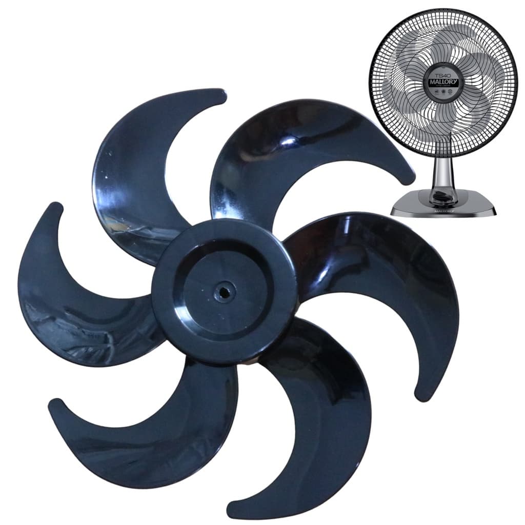 Helice de Ventilador Mallory Turbo Silencio 40cm 6pas preto