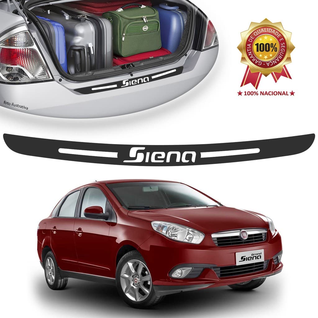 Soleira de Porta Malas Adesivo Protetor Fiat Siena Universal Carro personalizado