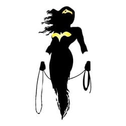 Adesivo Mulher Maravilha Carro Moto 25x12 Cm Preto - Branco
