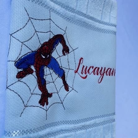 Toalha Bordada Personalizada Personagem Homem Aranha Spider Man com Nome