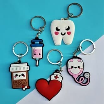 Chaveiro Emborrachado Personagens Geek Medicina Enfermagem Dentista