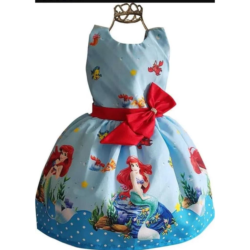 Vestido Ariel Pequena Sereia Super Luxinho