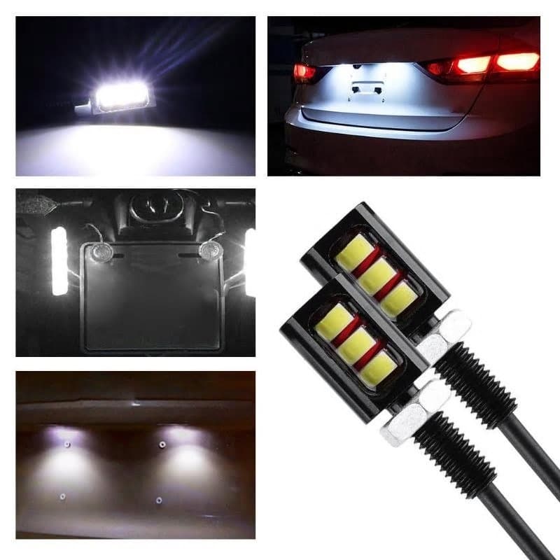Par De Parafuso 3 Leds Para Luz De Placa Moto Carro