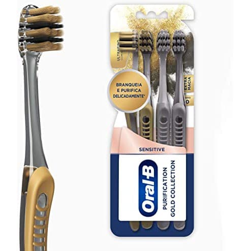 Escova Oral-B Purification Gold Collection Ultrafino com Carvão Pack com 4