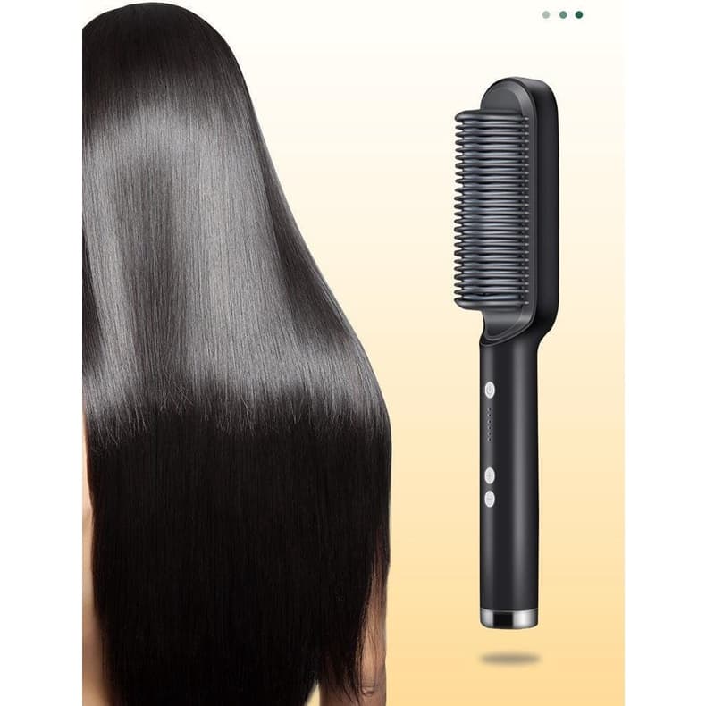 Escova Alisadora Cabelo 5 em 1 - Alisa, Seca, Hidrata,  Bivolt 110v-220v