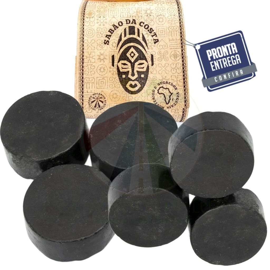Kit 6 Sabão da Costa Africano Vegano Limpeza Espiritual com Wagi Dendê Obi Ervas Sementes