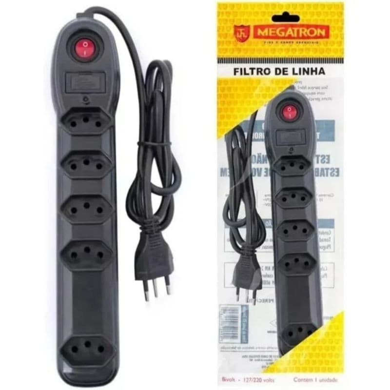 Filtro De Linha Regua Tomadas Megatron Bivolt 10a Inmetro