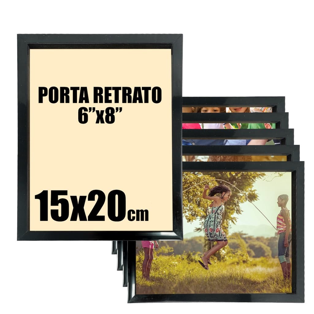 Porta Retrato com Moldura em Madeira e Vidro