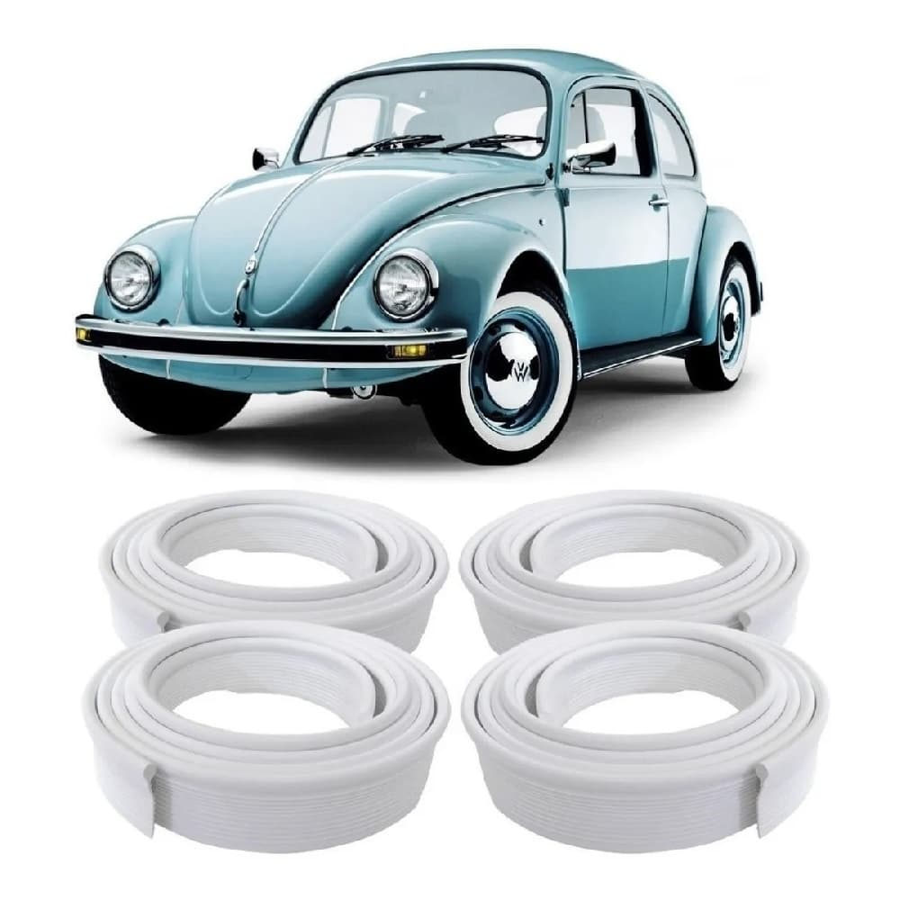 Kit Galão Paralama Fusca Dianteiro e Traseiro Esq Dir Branco