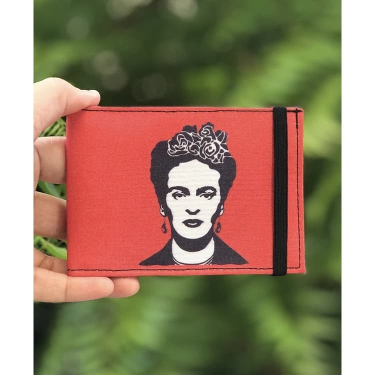 Carteira Slim Artista Pintora Flores México Vermelha