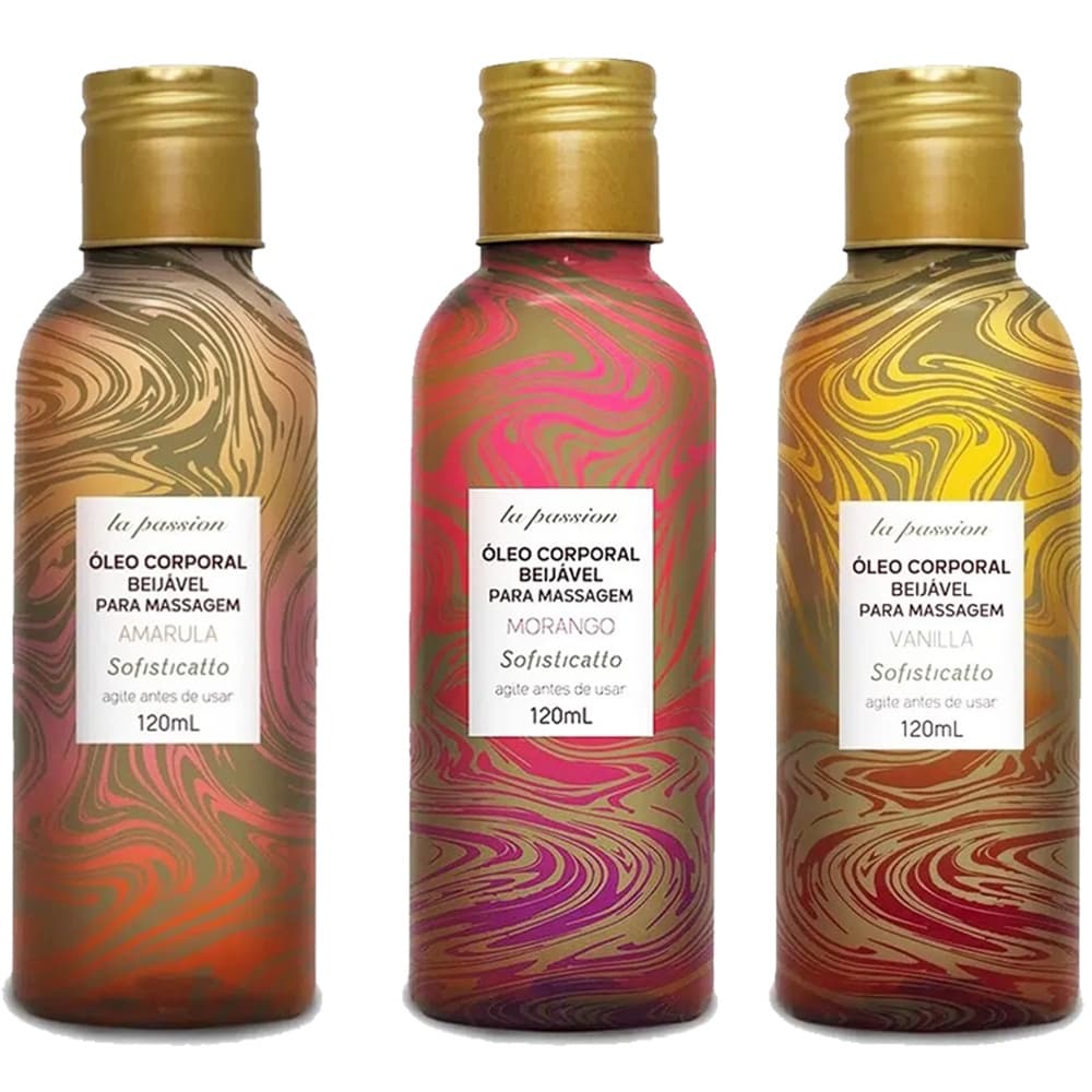 Kit 3 Óleo De Massagem Relaxante Beijável Excitan-Te Aromas