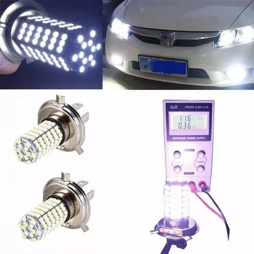 Lampada Led H4 120 Leds Dc12v 6000k 3528 Sm 2 Lampadas
