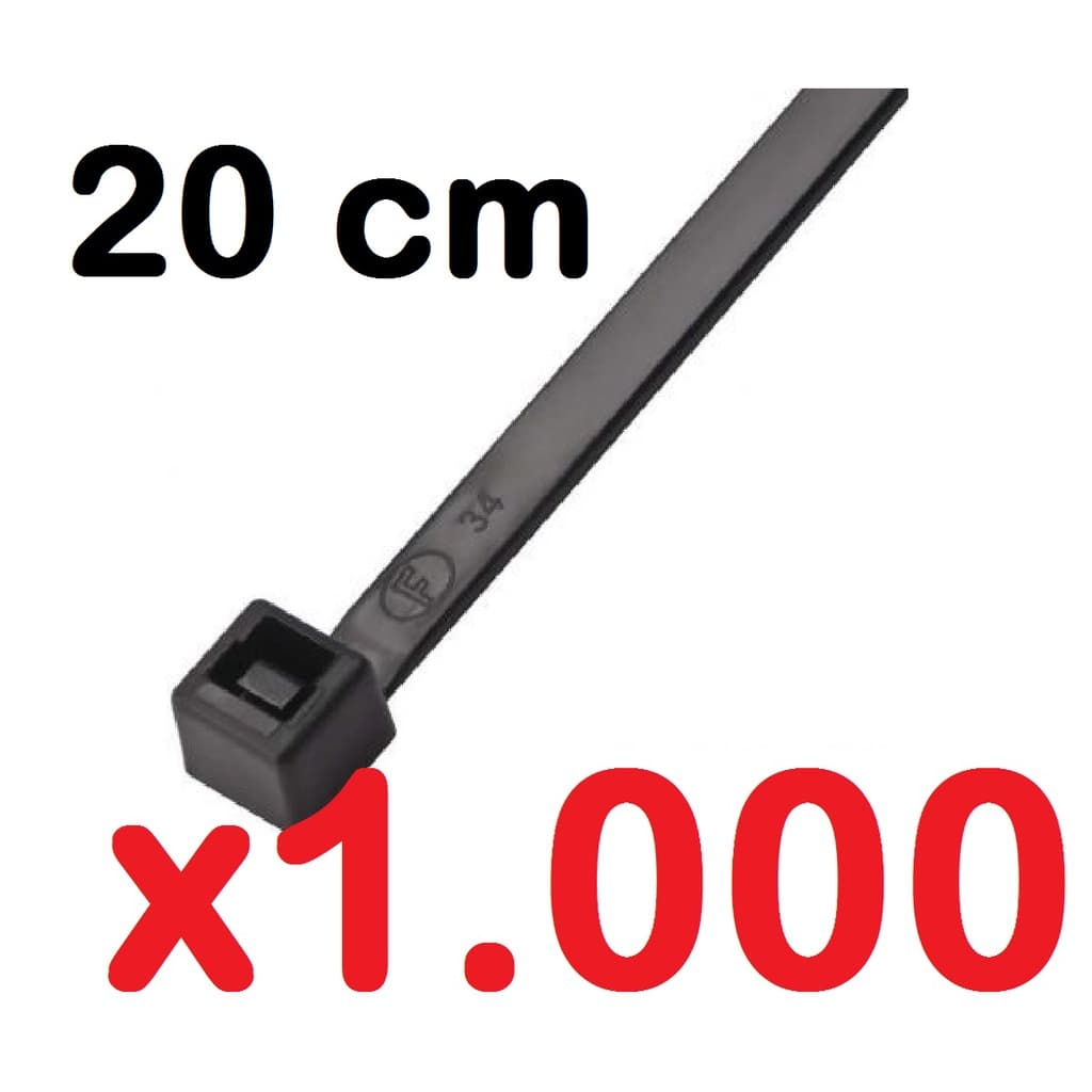 Cinta Plástica Fita Hellermann Enforca Gato 20cm 1000x Unidades Abraçadeira Nylon Reforçada 1,3 x 4,7 x 200mm