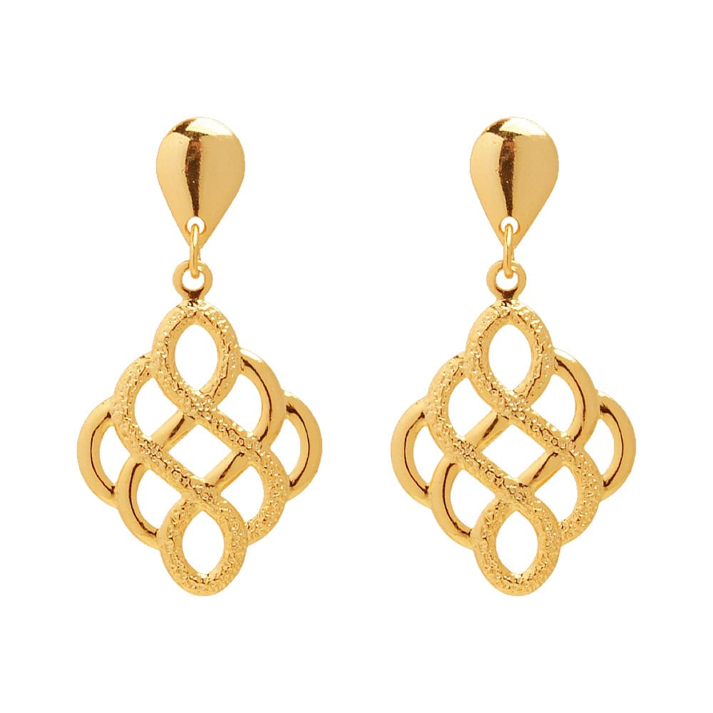 Brinco Chapa Detalhada Folheado 18k