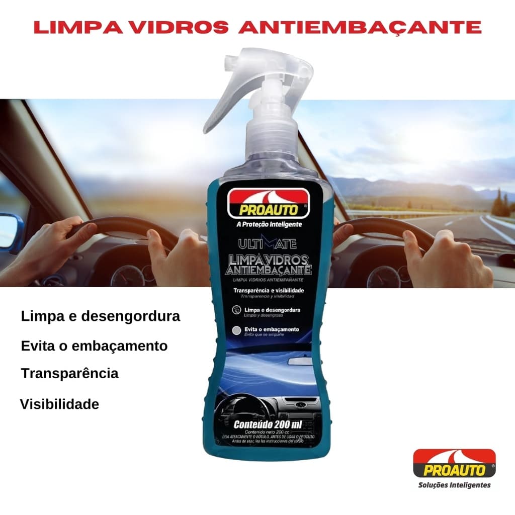 Limpa Vidros Antiembacante Proauto Melhor Visibilidade 200Ml