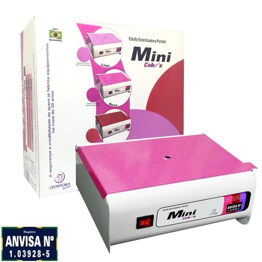 Estufa Colors Bivolt + Bandeja + Pinça Odontécnica Esterilizadora