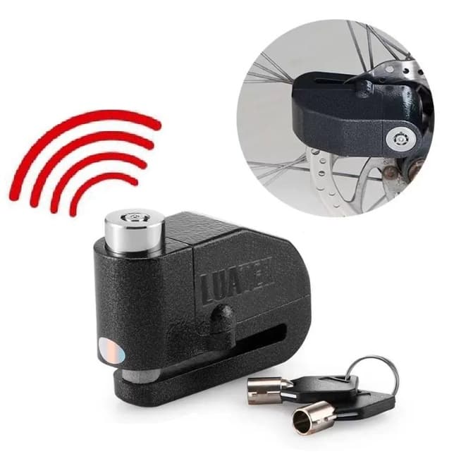 TRAVA CADEADO DE FREIO DISCO COM ALARME BEM ALTO PARA MOTO/BIKE ANTI FURTO