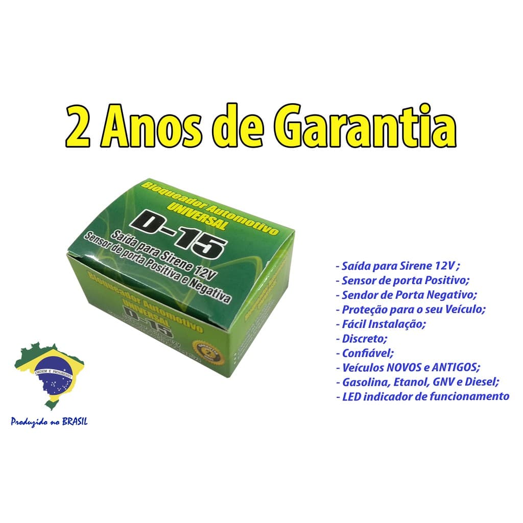 Alarme Bloqueador Automotivo Veicular D-15