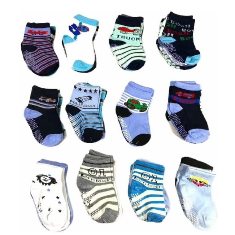 kit 6 pares de meias ant derrapante de 6 a 8 anos masculino