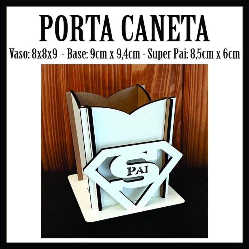 Kit de Porta Caneta 10 Dia Dos Pais Presente Criativo em MDF