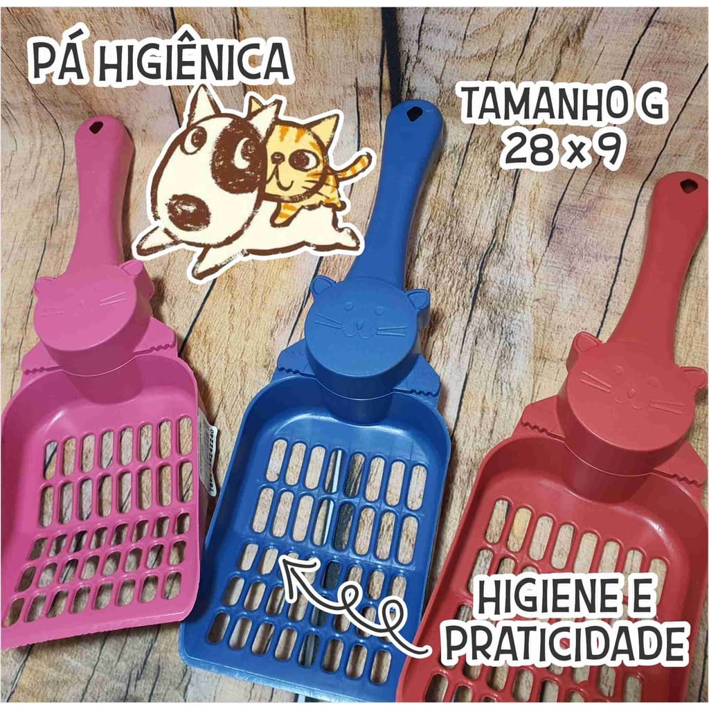 Pá Higiênica Plástico G para Pet Caixa de Areia Bixo Mimado Cães Cachorro Gato