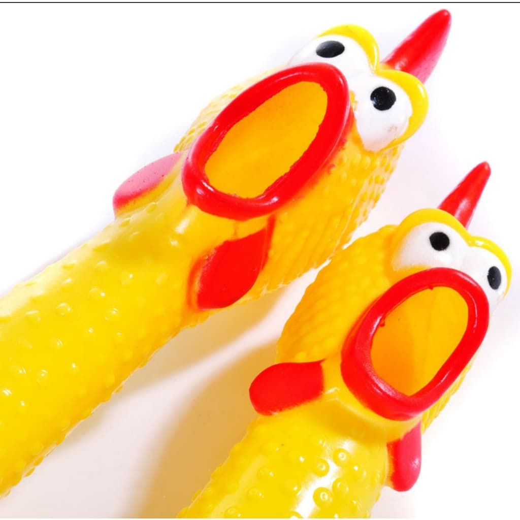 Frango Galinha Borracha Mordedor Cachorro Premium Pvc Mordedor Cachorro Gato Pet 16cm Faz Barulho