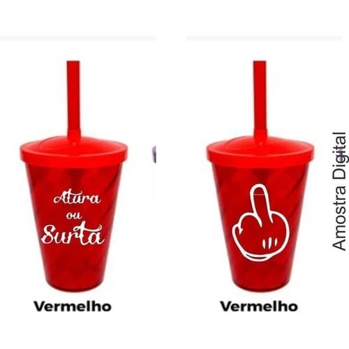 5 Copos Twister 500ml Carnaval Tampa E Canudo Atura / Surta