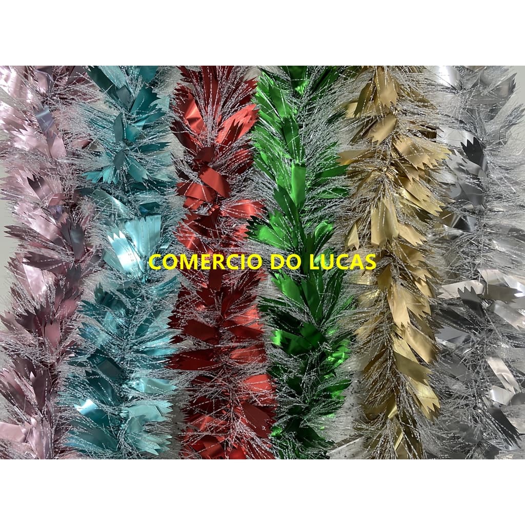 Festão com Tiras Finas Nevadas 2m X 10cm F128