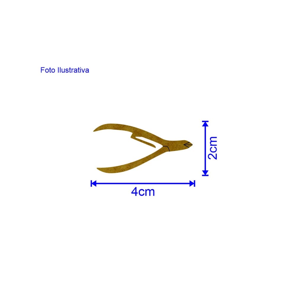 Alicate de Unha Aplique Pacote 10 peças Corte a Laser MDF 4x2cm Modelo 185