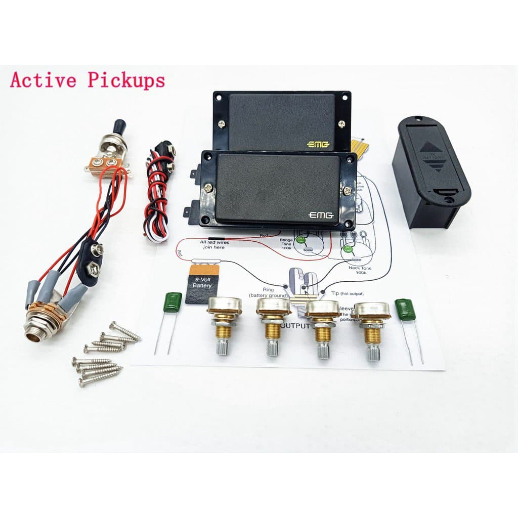 Emg 81 85 Ativo Pickup Humbucker Ativo 9 V Fonte De Alimentação Da Bateria Guitarra Elétrica Pickup Com 25 K Potenciômetro Soldagem Circuito De Diagram