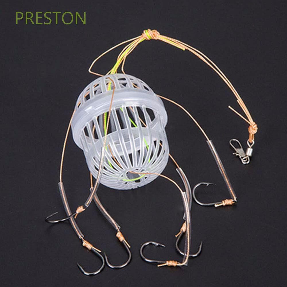 PRESTON Isca Alimentador Gaiola 1 Pçs Cesta Titular Seis Forte Aço Carbono Plástico Carpa Esférico Ganchos De Pesca