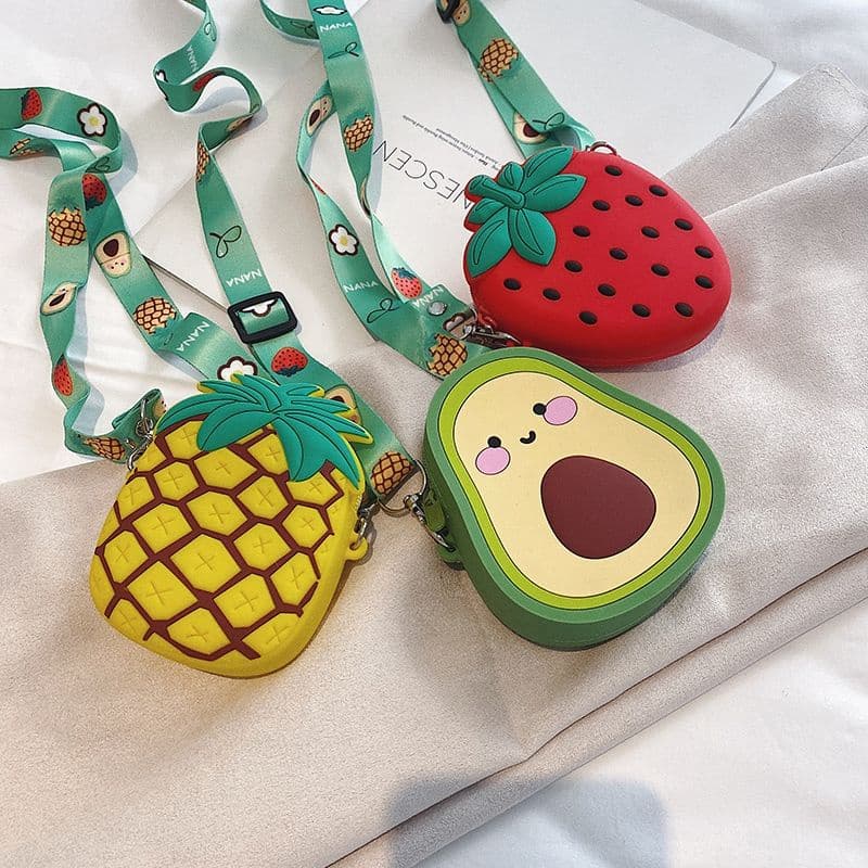 Mini bolsa de silicone infantil porta moeda pequena transversal tiracolo
