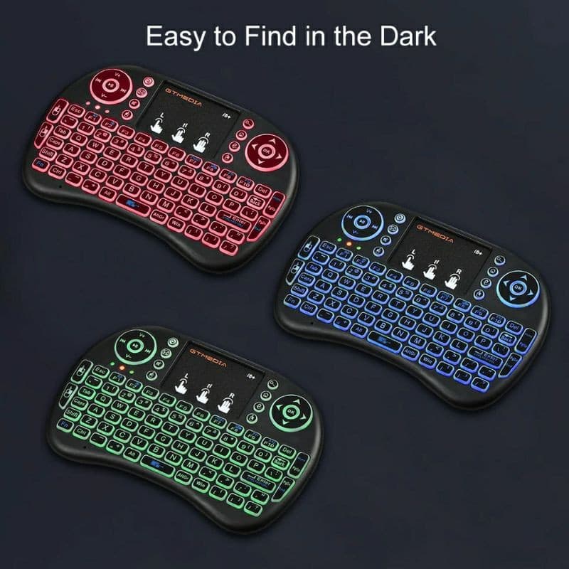 Mini Teclado e Air Mouse Touch com LEDs Colorido para Computador, Smartv e Tv Box