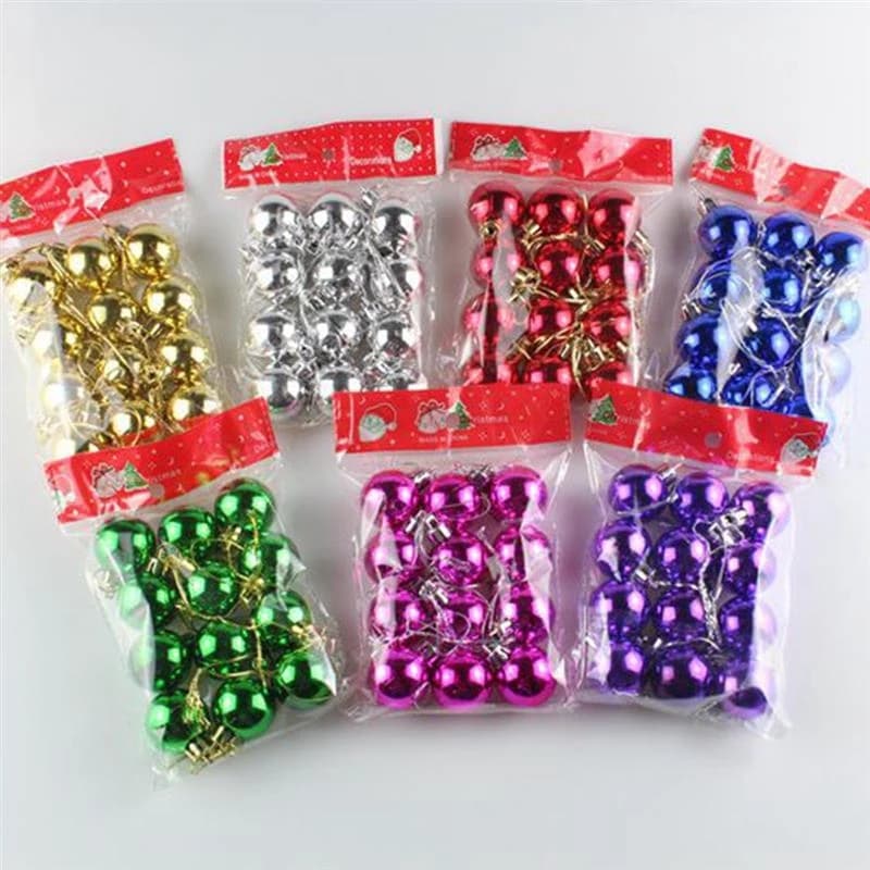 12 Pçs Decoração Árvore De Natal Bolhas Bola De Natal 3cm