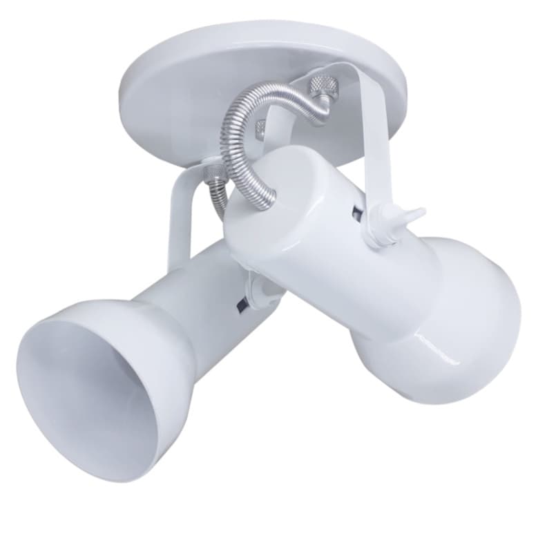 Spot De Sobrepor Duplo para 2 Lampadas E-27 LED Preto Branco Escovado
