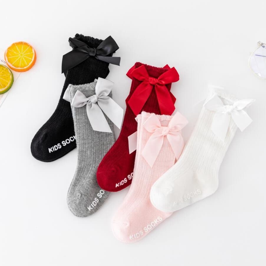 Meia Infantil Menina Meias De Bebê Com Laço Antiderrapante Infantis De Comprimento De Bezerro Meias Infantil Bebe