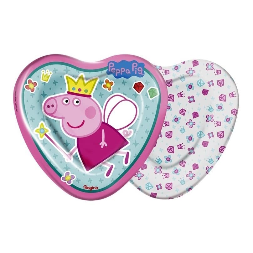 Prato Para Aniversario Da Peppa Pig Princesa Coracao 8 Un