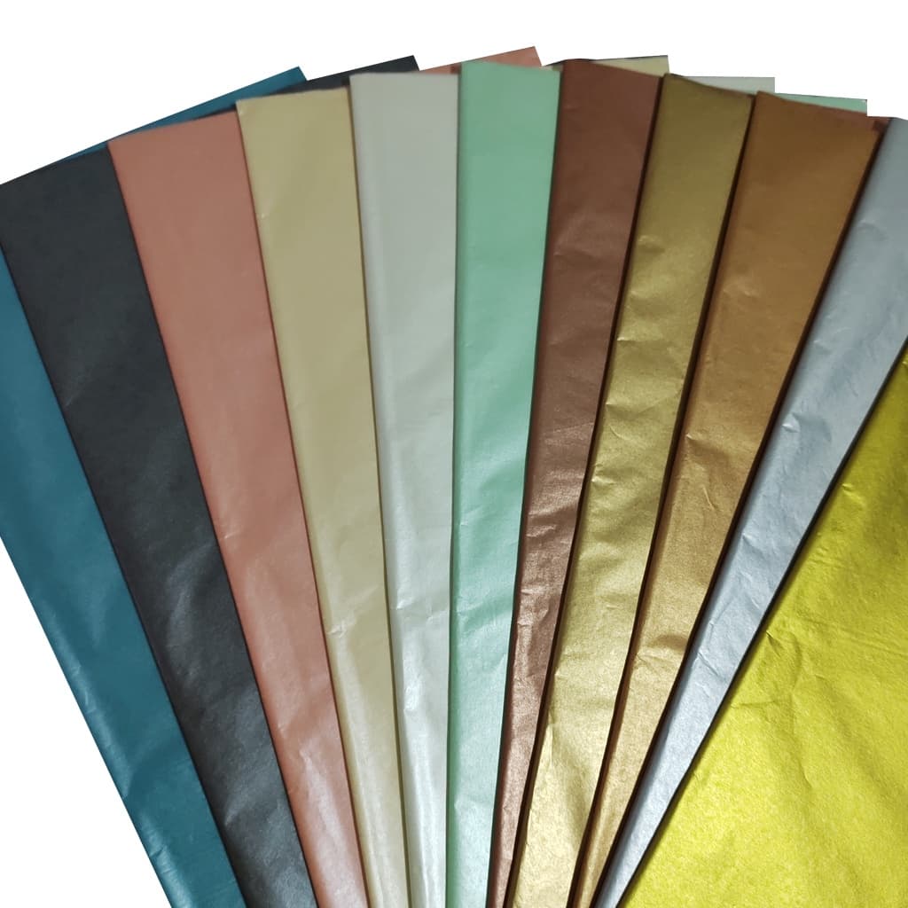 Papel de Seda Metalizado Perolizado Pacote Com 20 Folhas